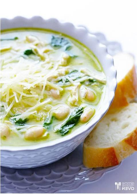 Image of pesto chicken soup